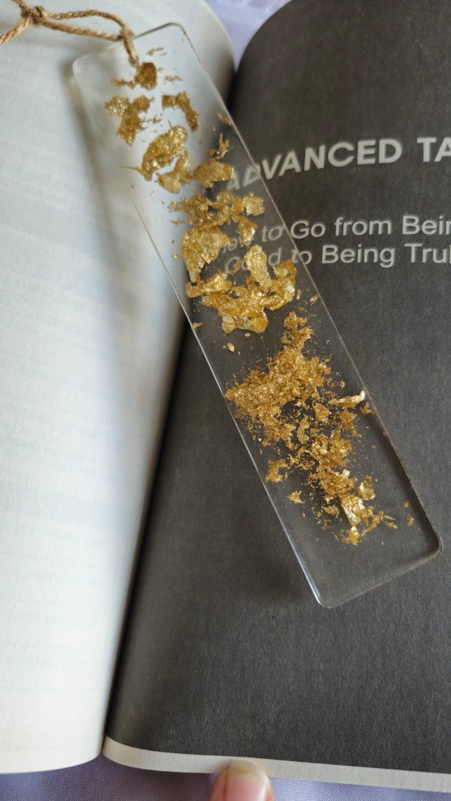 Golden Sparkling Transparent Bookmark